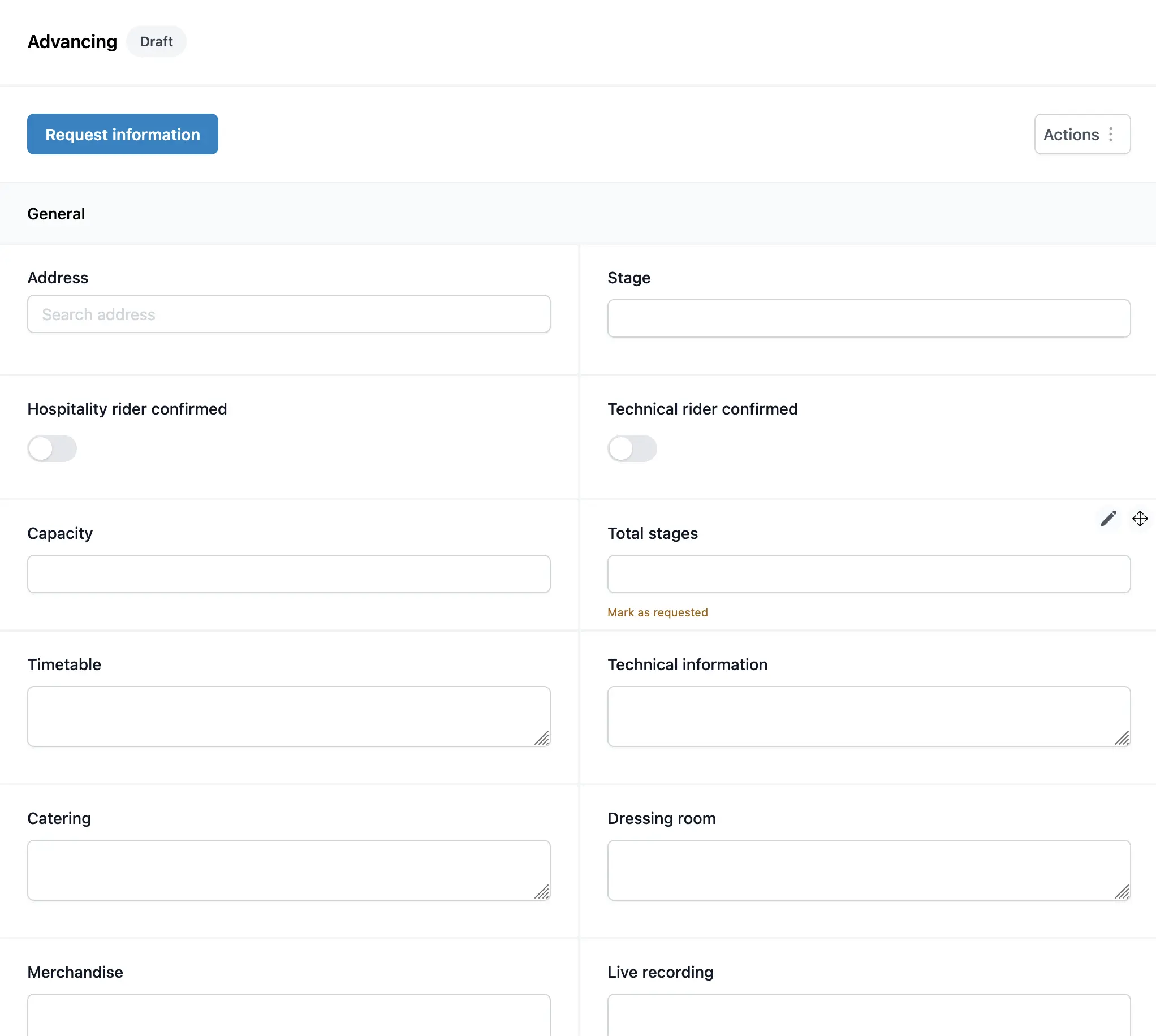 Default template applied