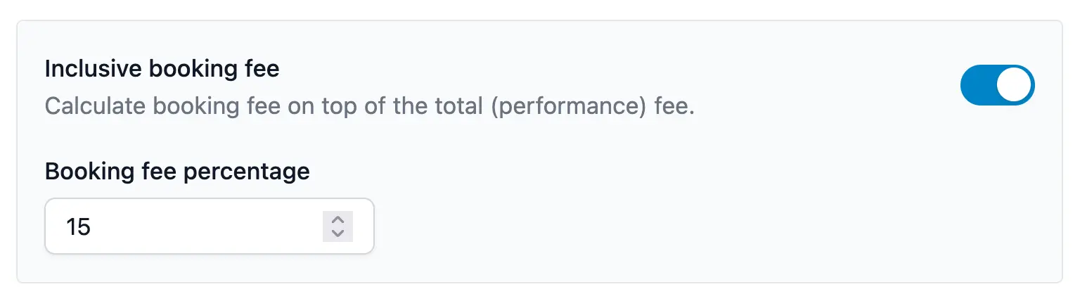 Inclusive booking fee